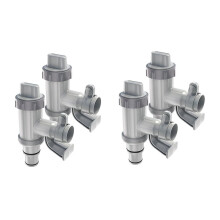 Adaptateur pour tuyau de piscine (4 pièces), pièces de rechange pour piscine hors sol : support de tuyau et vanne à piston.