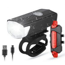 LED Bike Light Set USB Rechargeable IPX5 Waterproof 2-Piece