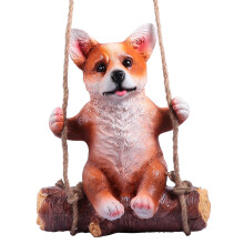 Escultura de cachorrinho suspensa para jardim, da Guangmc, ideal para decoração de árvores.