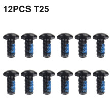 Šrouby pro kotouč brzdových kotoučů HONGDI M5 (5 mm) 12 mm, hlava T25, horské/silniční, černé, 12 ks