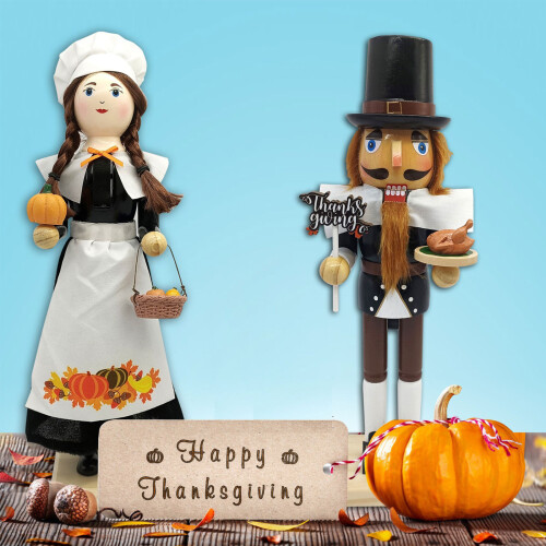 Figurines de casse-noisette en bois d'automne, objets de-LL0116 2