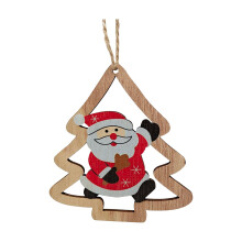 Adorno colgante de madera para árbol de Navidad CISIL, letrero de Papá Noel, alce y muñeco de nieve, compatible con decoración para fiestas