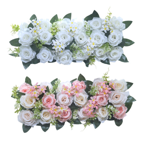 Artificial Rose Flower Arrangement For Wedding Reception-White 1