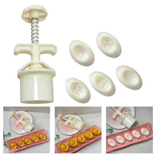 ABS Plastic Mooncakes Molds With 5 Embossing Pattern Hand 1