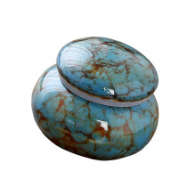 Handwerk keramische souvenirs urn klein formaat-Blauw