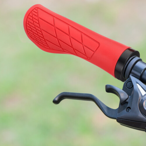 Fietsstuurgrepen van rood rubber (2-pack) 2