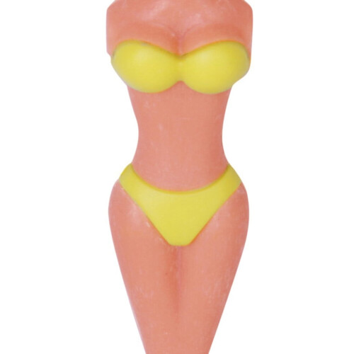 Γυναικείο μπικίνι μπλουζάκι divot tool, κίτρινο, μικρό μπλουζάκι γκολφ 2