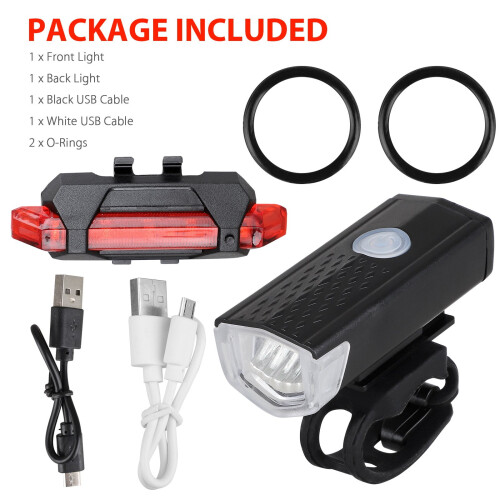 MDHAND LED bicycle light set waterproof front headlight and 2