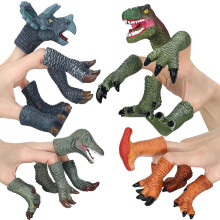 4-Pack Dino Finger Puppets Bath Toys
