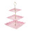 JeashCHAT cupcake standaard roze metaal-plastic 3 lagen 2