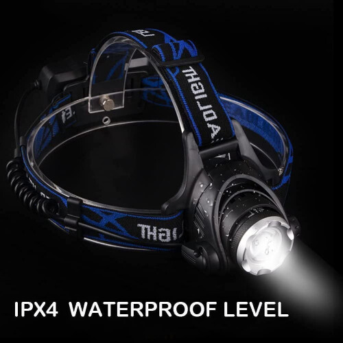 Farol LED T6 brilhante de 2000lm com 3 modos e zoom, IPX4. 2