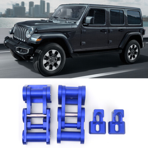 Blue CNC Bonnet Locks for Wrangler JK 2007-2018