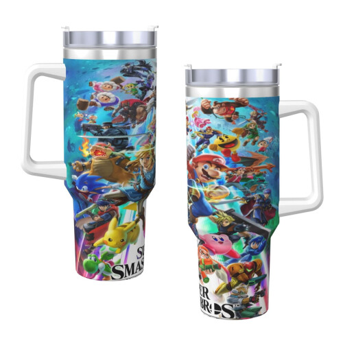 Gobelet Smash Bros Ultimate de 1,2 L avec anse et paille 2