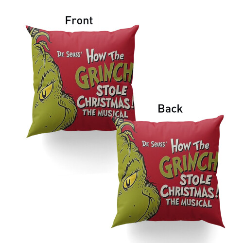 Capa de almofada Grinch 45x45cm para decoração de Natal 1
