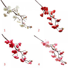 Fleurs artificielles de prunier d'hiver en soie (1 pièce)