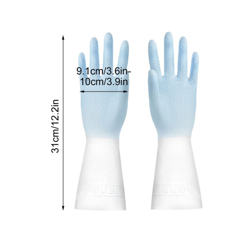 Waterproof Housework Gloves Blue Medium 1