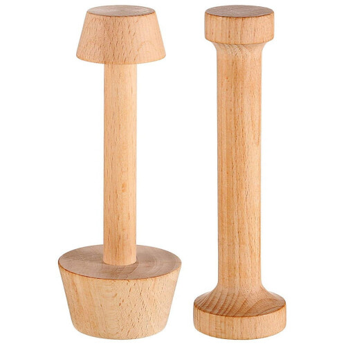 Houten taartstamper set, 2 stuks