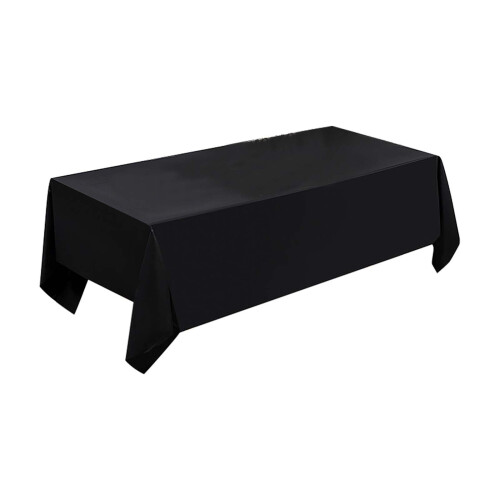 Mantel rectangular de plástico plateado Kiteky de 54 x 108 pulgadas.