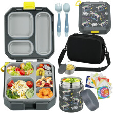 Bento-Lunchbox für Kinder mit 350-ml-Thermoskanne und 5 Fächern
