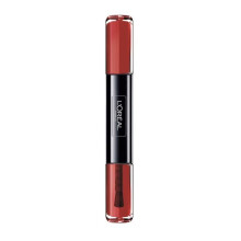 Esmalte de uñas - L'OREAL PARIS - 11 Rojo Infaillible - Dúo gel 2x5ml - Rojo - Top coat brillo espejo