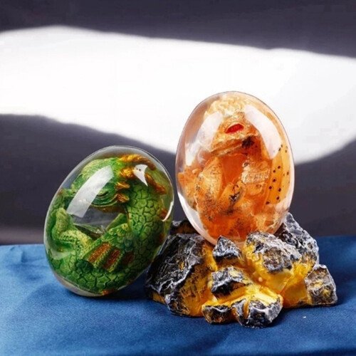 Lava-Drachenei-Harzstatue, Dinosaurier-Ornament, 1 Stück