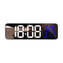 LED-Spiegeluhr mit Kalender und Temperaturalarm