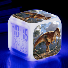 LED-Wecker mit Dinosaurier-Motiv und leuchtender Digitalanzeige