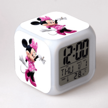 LED-Wecker mit Mickey-Mouse-Motiv, farbig, digital
