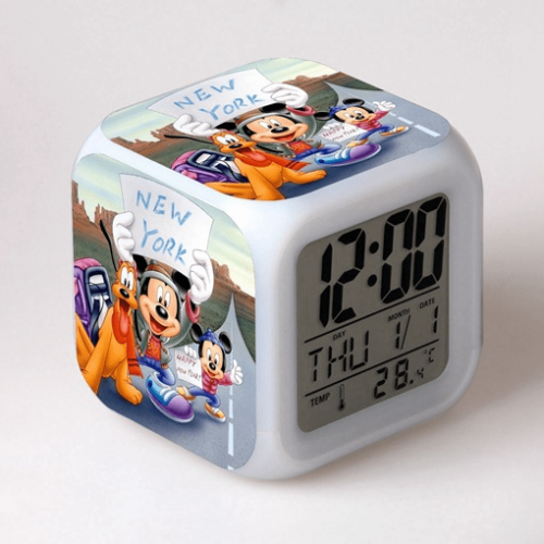 LED-Wecker mit Mickey-Mouse-Motiv, digitaler Schreibtischwecker