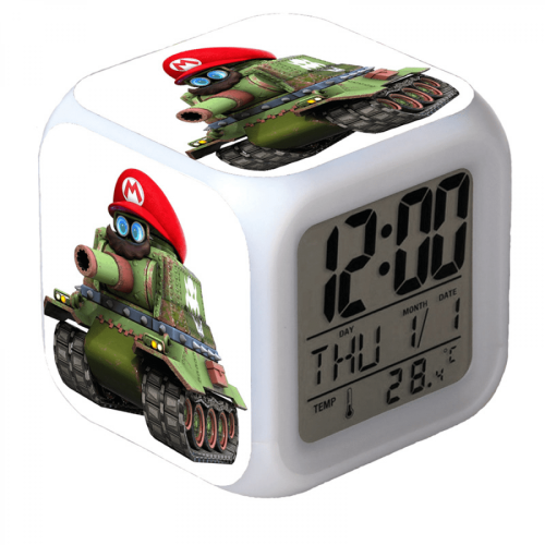 LED-vækkeur Super Mario-design 12 timer/24 timers visning