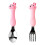 Baby Spoon Fork Set Stainless Steel Pink Plastic 1