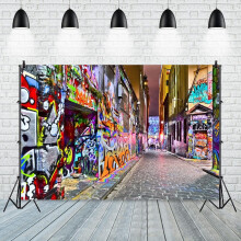 Cúlra balla graifítí sráide uirbeach vinile 15x8ft