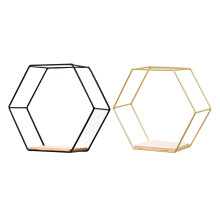 Limei Hexagon zwevende plank van metaal 11,02" x 4,13" x 9,84"