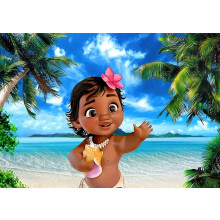 Moana-prinsessa syntymäpäiväkoristeen tausta