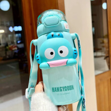 Garrafa de água com canudo Sanrio Kawaii em aço inoxidável, 500ml