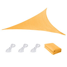 Voile d'ombrage triangulaire en tissu orange 4x4x4m
