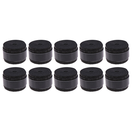 Black racket overgrip anti-perforated super absorbent 10 pcs