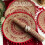 Kerstplacemats rond geweven rood sneeuwvlok rendier 4