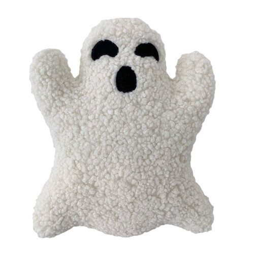 Halloween spookkussen, wit pluche sierkussen, 1 stuk