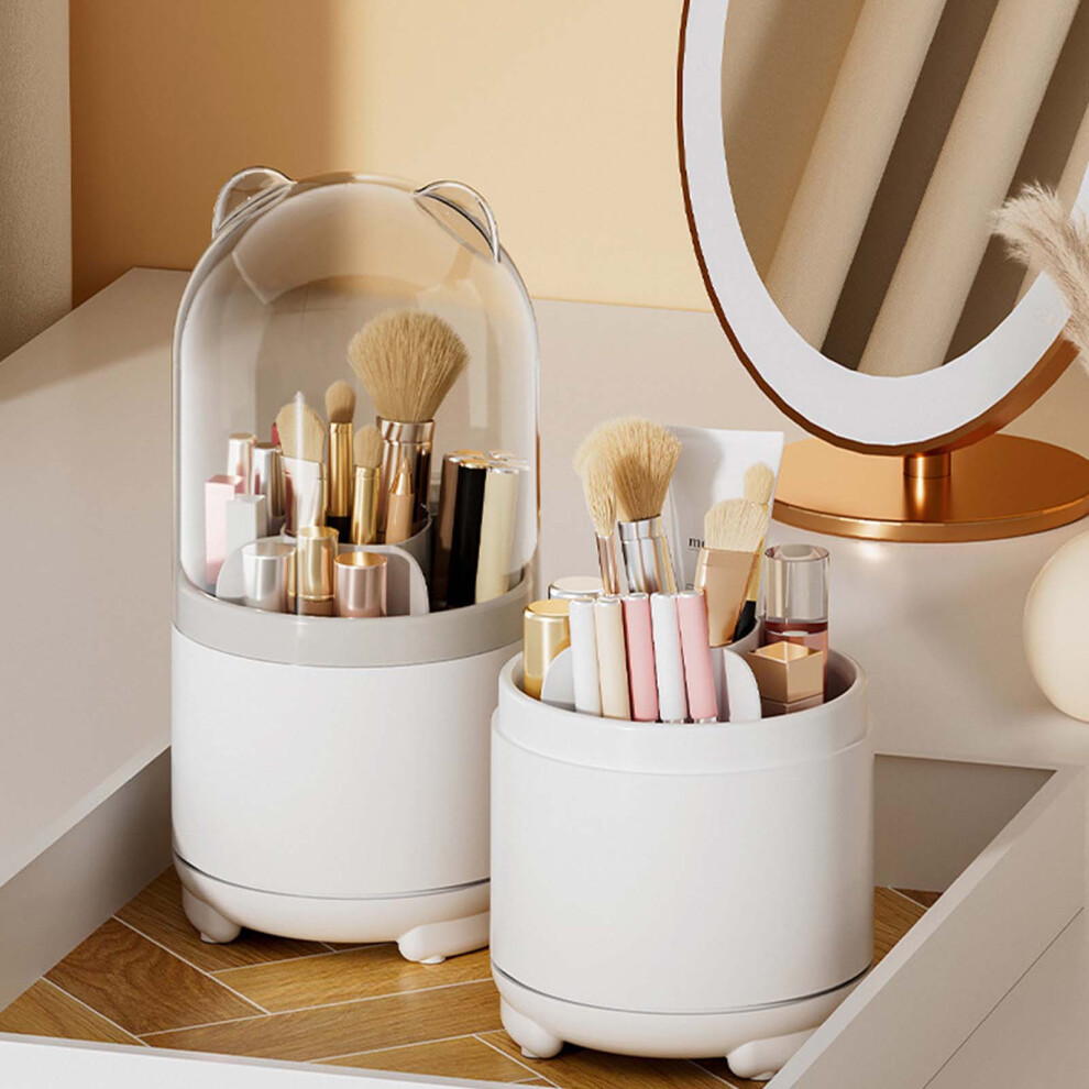 Compact Cosmetic Brush Container with Lid
