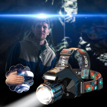 Wiederaufladbare LED-Stirnlampe, wasserdicht, 1 Stück