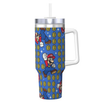 Mario Tumbler Rustfritt Stål 113 cl med Hank og Sugerør
