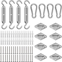 Kit de fixation pour voile d'ombrage M6, 80 pièces