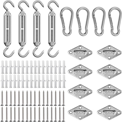 Kit de fixation pour voile d'ombrage M6, 80 pièces