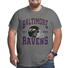 Camiseta esportiva masculina Ravens com manga com logo de futebol americano.