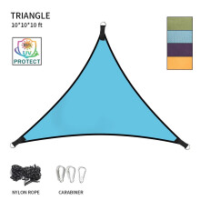 Voile d'ombrage triangulaire bleue 3 m x 3 m x 3 m