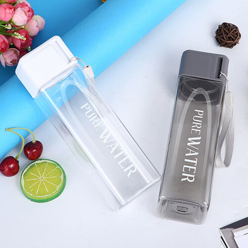 Bouteille de lait carrée transparente sans BPA 480 ml