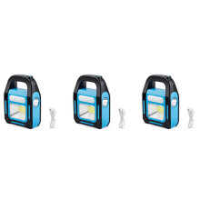 Lanternă de camping cu LED COB, solară, reîncărcabilă prin USB, pachet de 3
