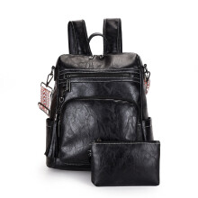 Mochila de viaje de piel para mujer con bandolera