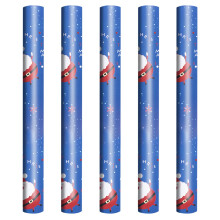 Christmas Wrapping Paper Santa Pattern Single-Sided 5 pcs